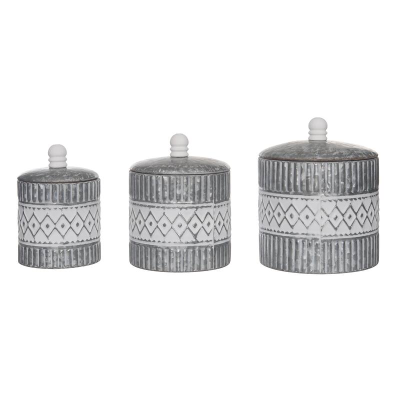 Transpac Metal 9.5 in. Multicolor Spring Nesting Containers Set of 3