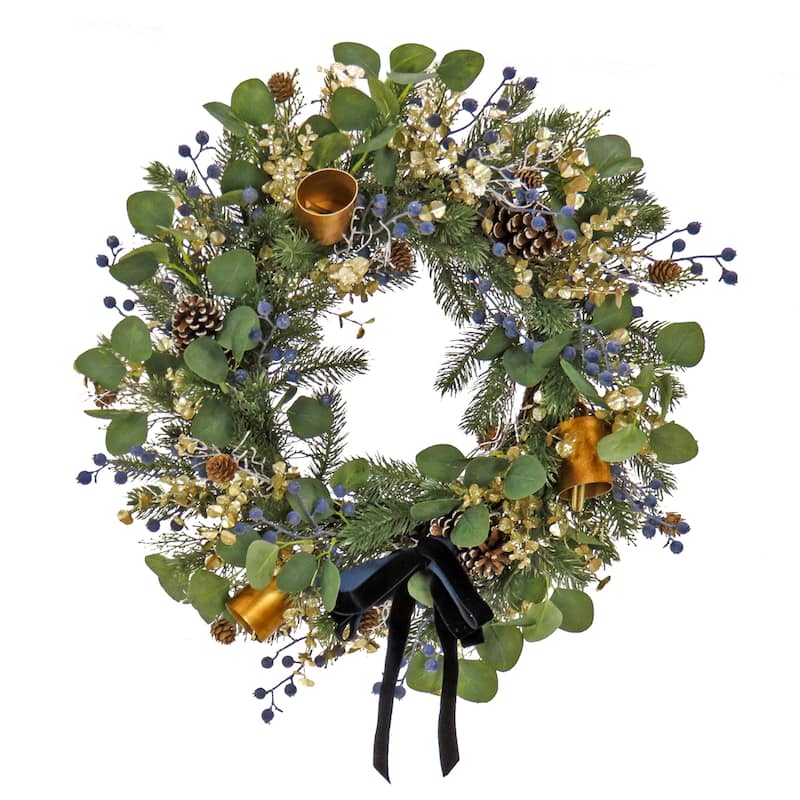 National Tree Company 28 in. HGTV Home Collection Swiss Chic Wreath - 28 in