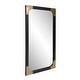 preview thumbnail 3 of 12, Allan Andrews Atlas Mirror With Metal Frame Matte Black Finish & Brass Corner Accents - 24 x 36 x 1