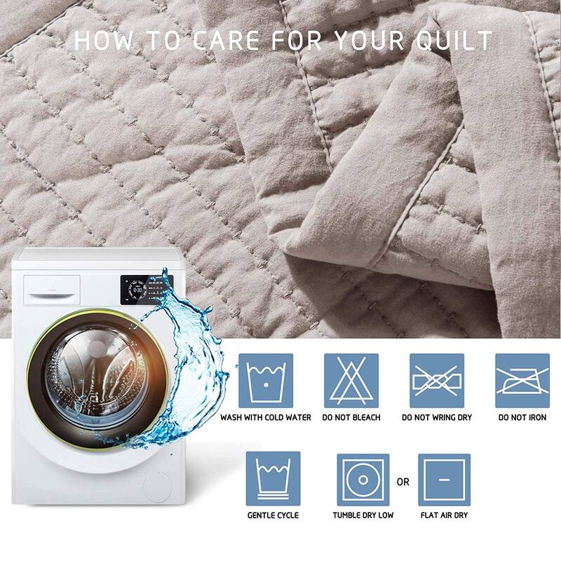 KASENTEX Quilt Set Soft Bedspread - Light Weight, Stone Washed, Down Alternative Fill, Machine Washable