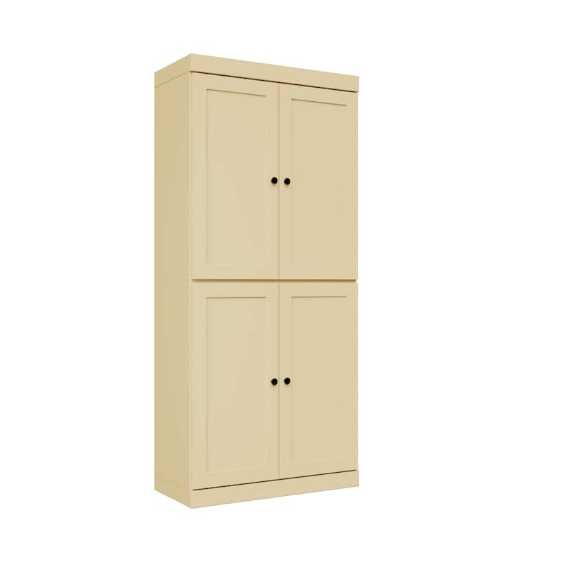 Palace Imports 100% Solid Wood 6-Shelf Bookcase with Shaker Doors and Adjustable Shelves