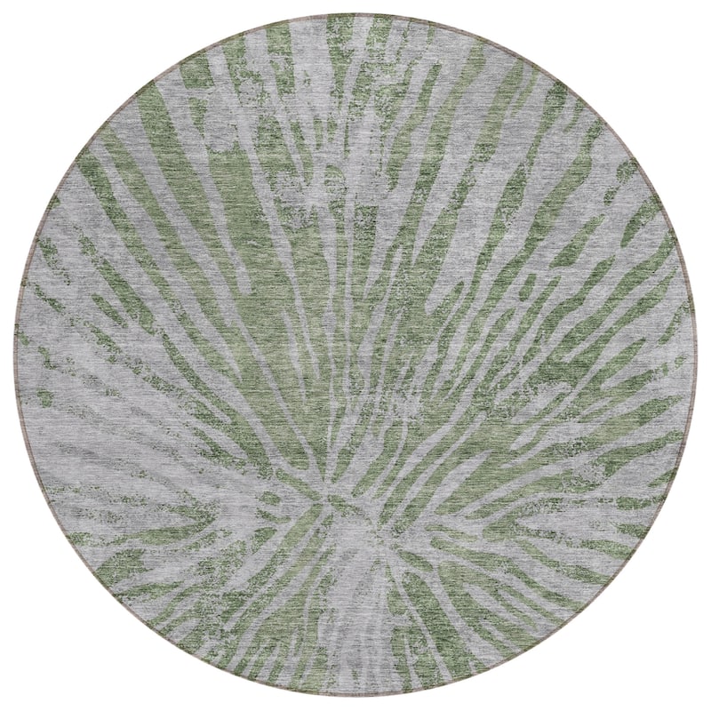 Machine Washable Indoor/ Outdoor Chantille Contemporary Burst Rug