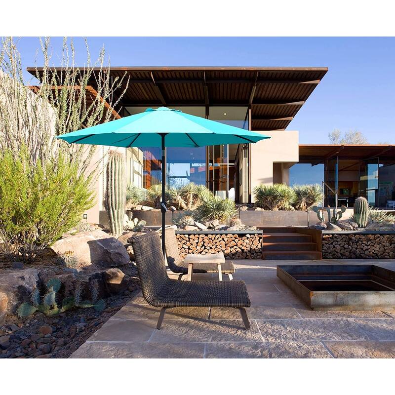 Patio 9FT Enhanced Aluminum Patio Umbrella, UV Protected outdoor Umbrella with Auto Crank and Push Button Tilt