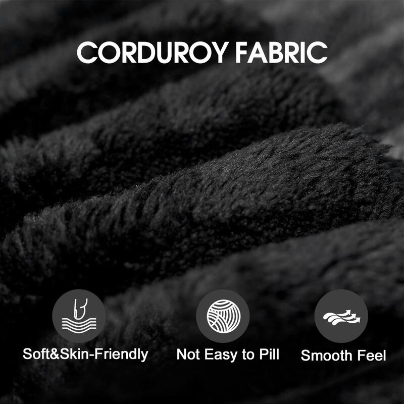 157.6" L-shape Corduroy Fabric Cloud Sofa with Deep Seat Couches and Double-layer Design