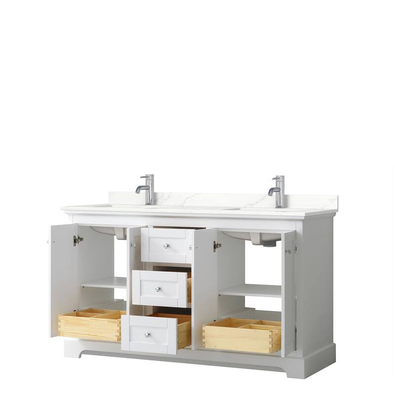 Avery 60-inch Double Vanity, Quartz Top