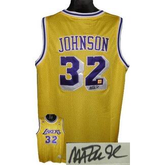 Shop Magic Johnson Signed Los Angeles Lakers Yellow Adidas Swingman Jersey Black Sig Beckett Hologram 5 X 8 Overstock 19868719
