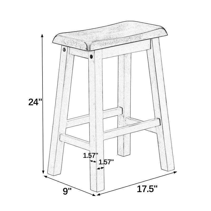 Roomfitters 3-Piece Dining Table Set with Bar Stools, Modern Pub Table for Kitchen, Dining or Breakfast Nook, White & Brown