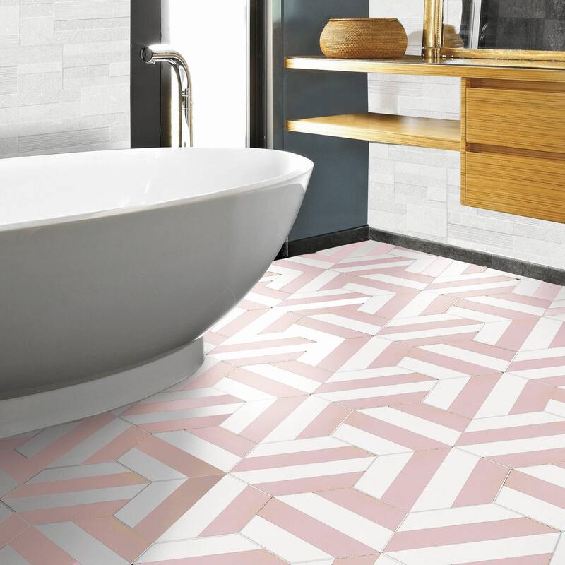 Merola Tile Porto Capri Hex Rose 8-5/8" x 9-7/8" Porcelain Floor and Wall Tile