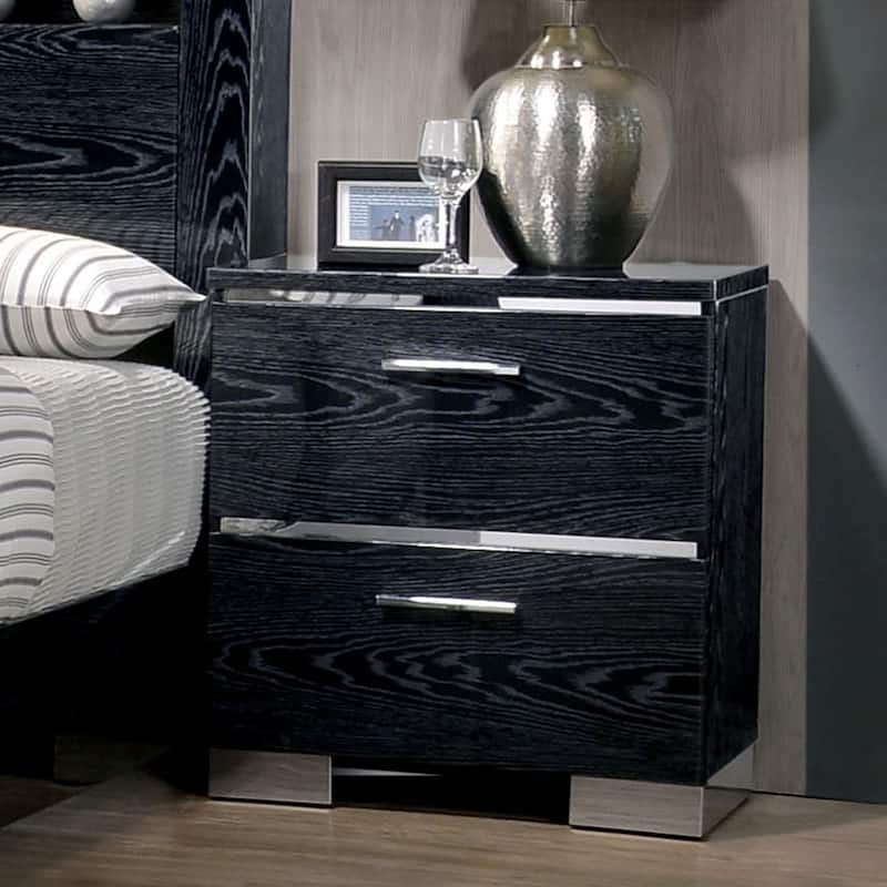 Champs Contemporary Eastern King Solid Wood 3-Piece Storage Panel Bed Set with USB Port by Furniture of America