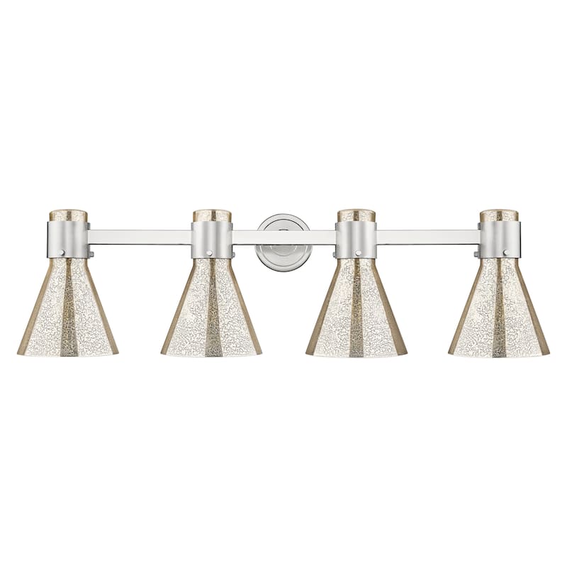 Innovations Lighting Downtown Urban - Lawton Cone - 4 Light 34" Wall-Mounted Bath Vanity Light