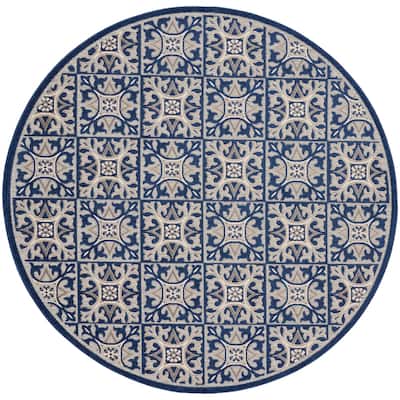 Nourison Aloha Indoor/outdoor Grey Geometric Area Rug