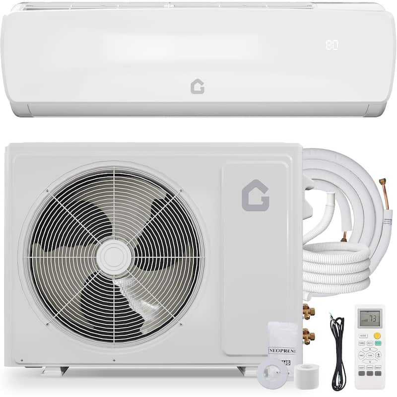 9,000 BTU Mini Split AC, with Heat Pump, 450 sq ft Coverage,115V - White