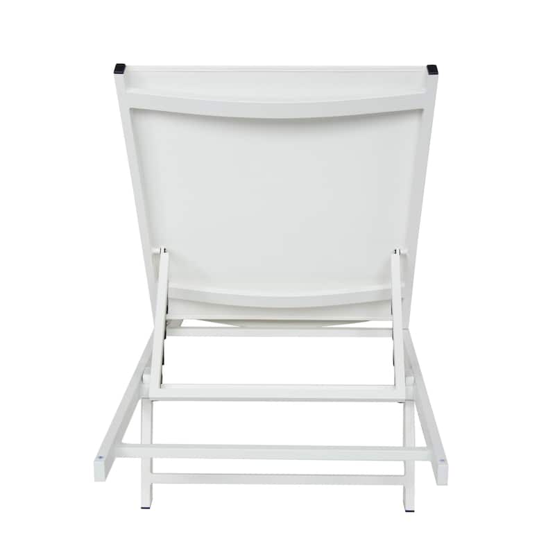 Outdoor aluminum frame mesh chaise lounge chair