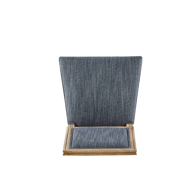 [Set of 2] French Country Dining Chairs - Elegant Cane Backrest & Upholstered Seats with Fluted Legs- Solid Rubberwood Frame