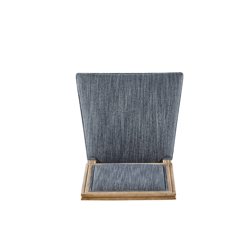 [Set of 6] French Country Dining Chairs-Elegant Cane Backrest & Upholstered Seats with Fluted Legs - Solid Rubberwood Frame