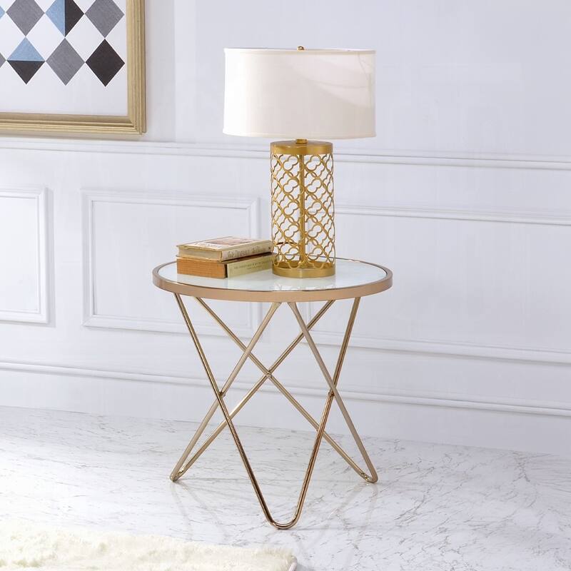 Frosted Glass Top Round Table