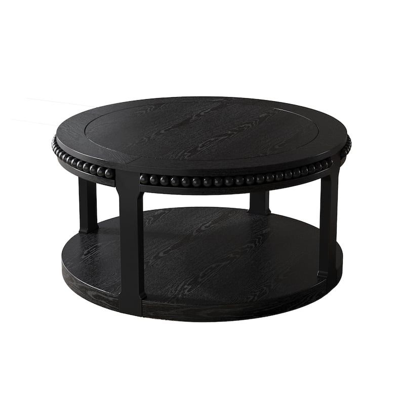 31.5 Inch Solid Wood Round Coffee Table