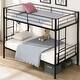 preview thumbnail 1 of 28, Twin over Twin Metal Bunk Bed with Safety Guardrails Black