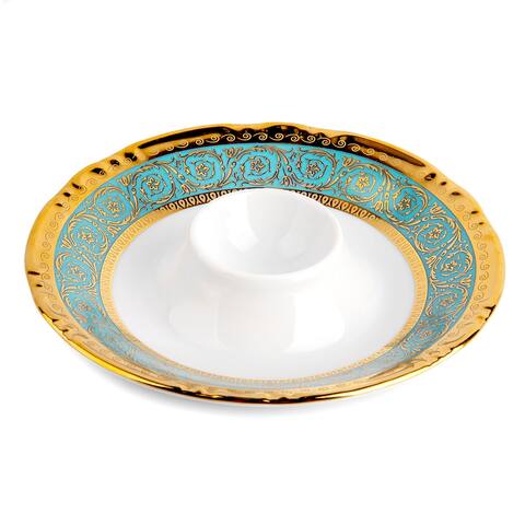 Royal Green 4.72" Porcelain Egg Cup Stand Plate - N/A