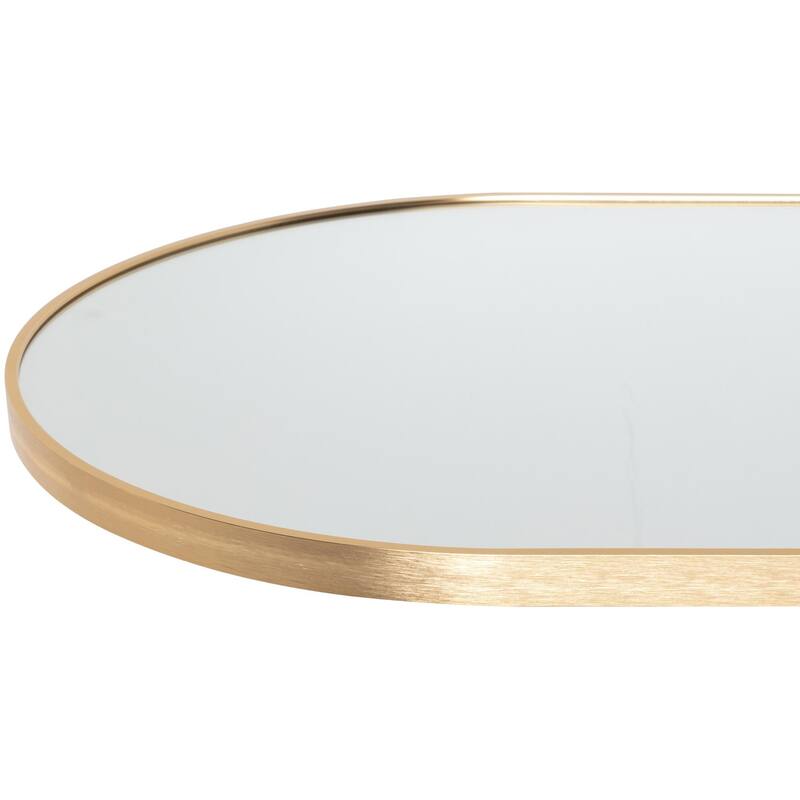 Livabliss Aranya Modern Aluminum Oval Pill-Shaped Accent Mirror
