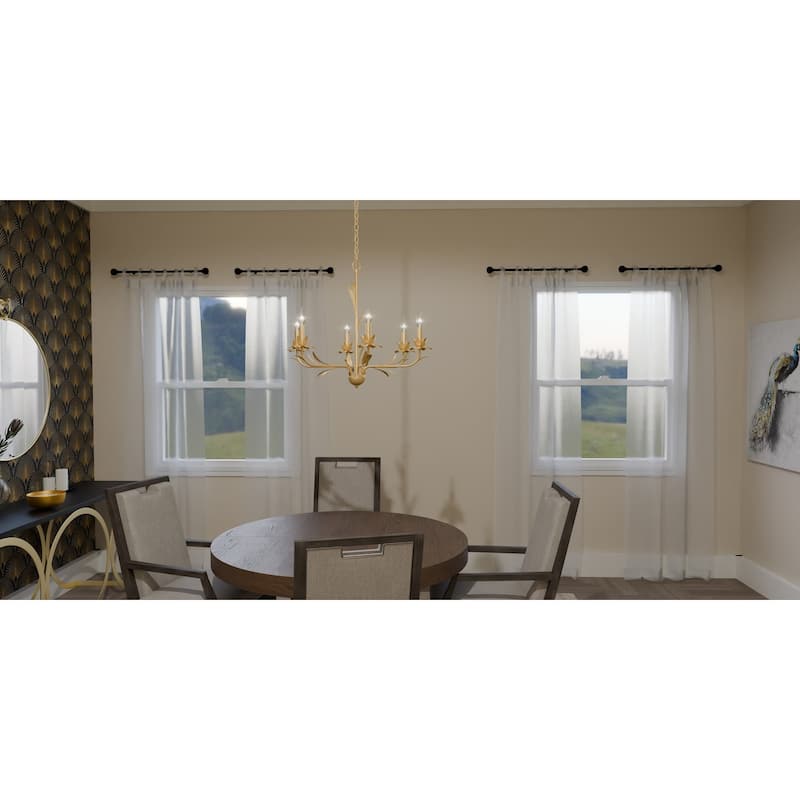 Maria 6-Light Gold Leaf Chandelier