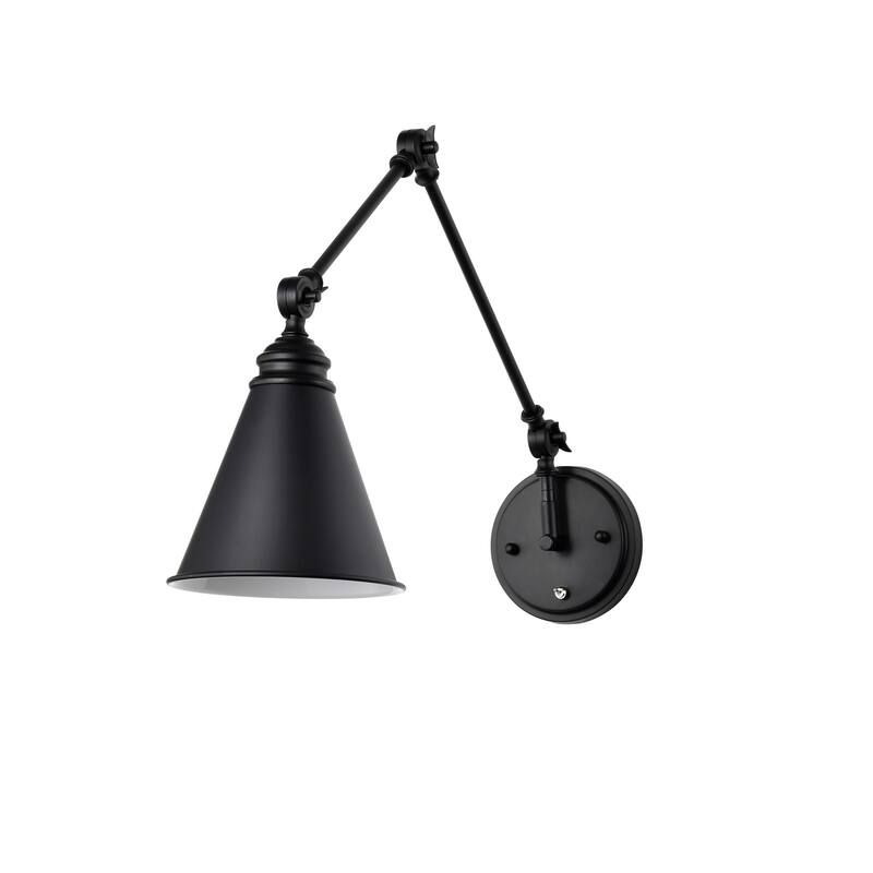 Esmerelda Wall Lamp Sconce Matte Black Swing Arm 1-light