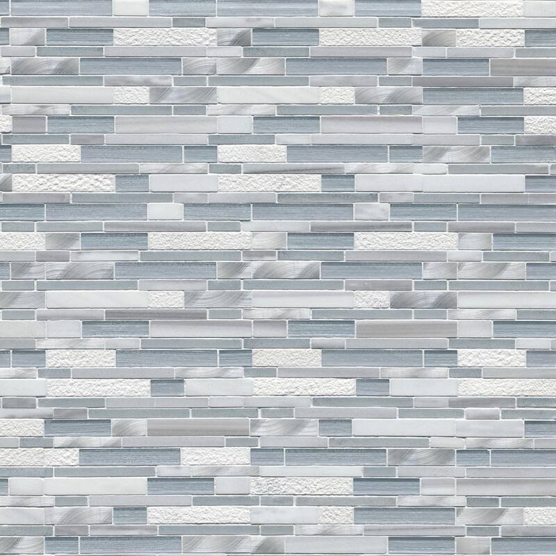 Ackland AKM-SGM-12X12ILX-CA 12" x 12" Glass and Metal and Stone Linear - Alessio