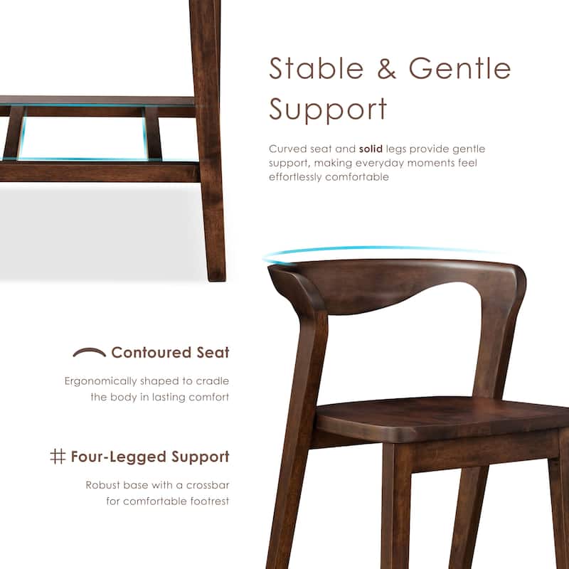 Furniture of America Abigail III Mid-Century Modern 5-Piece Walnut 53-inch 1-Leaf Extendable Counter Height Dining Set