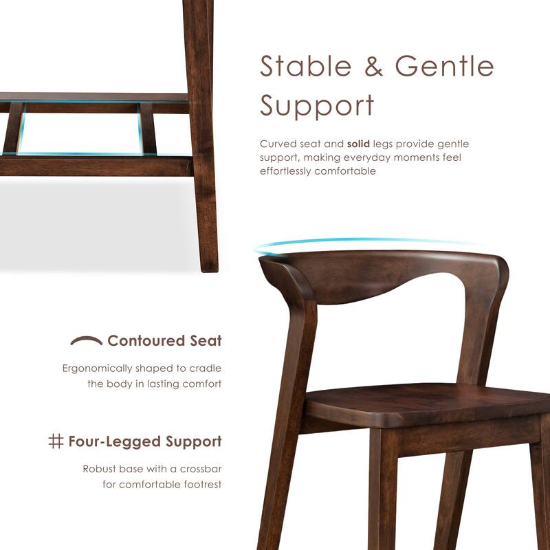 Furniture of America Abigail III Mid-Century Modern 5-Piece Walnut 53-inch 2-Leaf Extendable Counter Height Dining Set