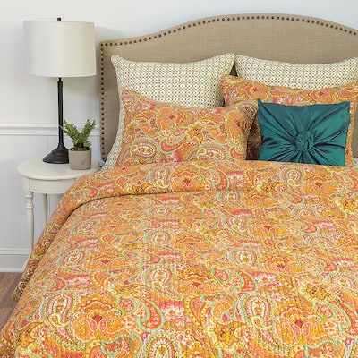 Veda Full/Queen Quilt 100% Cotton Lightweight Machine Washable Reversible Bedspread Coverlet
