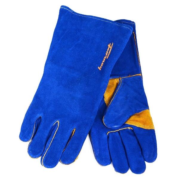 Forney 53422 Heavy Duty Men's Welding Gloves, Large, Blue