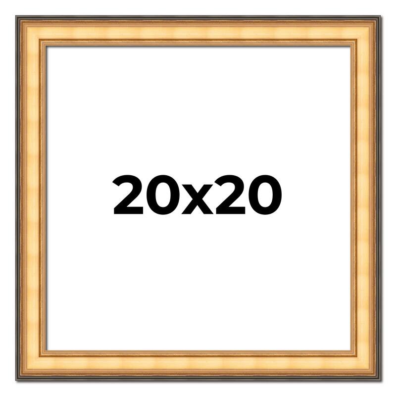20x20 Frame Gold Plein Aire Solid Wood Picture Frame Width 2 Inches |