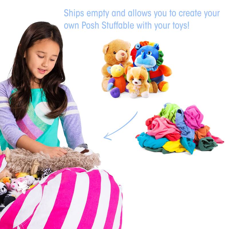 Kids' Stuffed Animal Storage Bean Bag Chair Cover or Toy Organizer