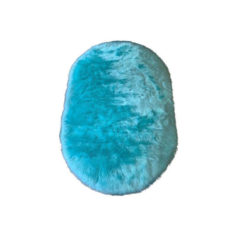 Luxurious Faux Sheepskin Oval Area Rug