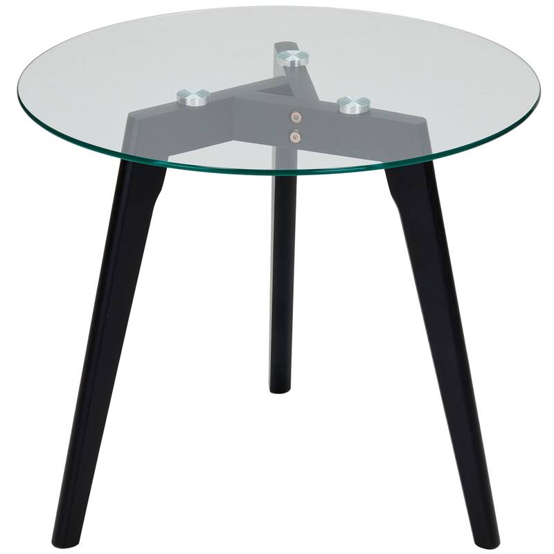 Set of Two Mixed Material Mid-Century Modern Glass Nesting Tables