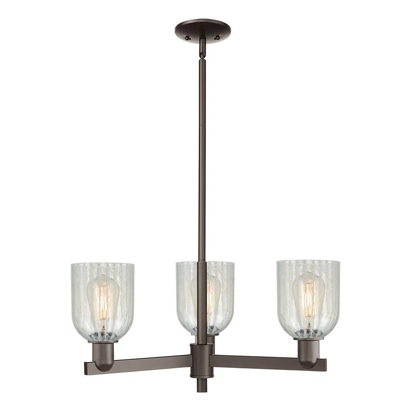 Innovations Lighting Endless Possibilities Arcadia - Caledonia - 3 Light 27" Stem Hung Chandelier with Mouchette Shade - Mouchette/Oil Rubbed Bronze