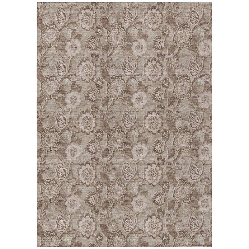 HomeRoots Floral Transitional Rectangle Outdoor Rug