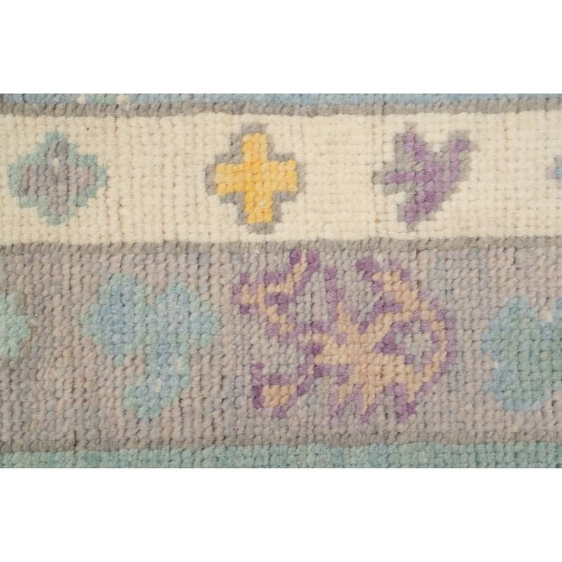 Hand Knotted Oriental 100% Wool Carpet Transitional Medallion Green Oushak Area Rug - 9' 11'' X 8' 6''