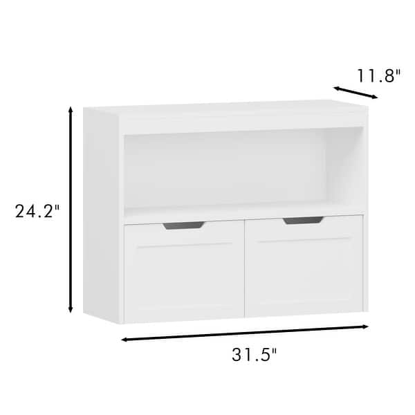 Large Capacity White Kids Toy & Book Storage Cabinet Organizer with Removable Wheeled Drawers, MDF Nursery Organizer