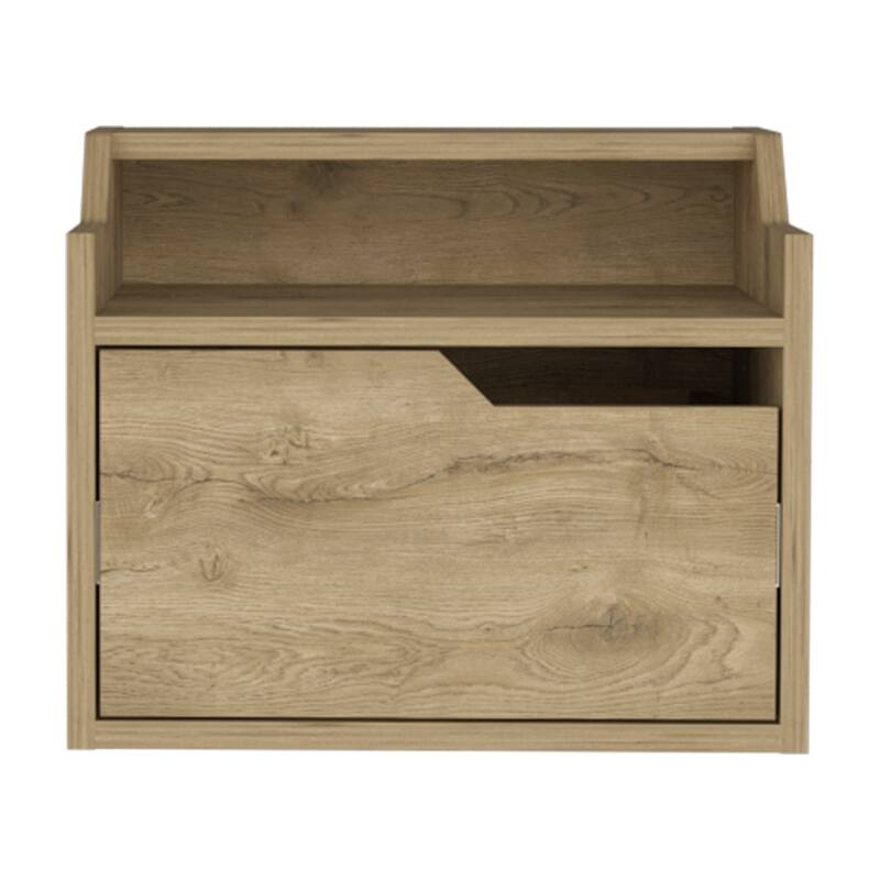 Floating Nightstand Chester, Bedroom, Light Gray,High quality and durable - Beige