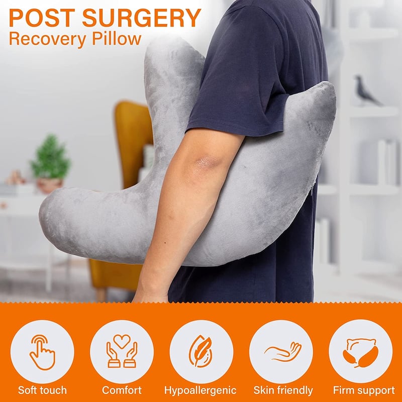 Cheer Collection W Shaped Shoulder Surgery Recovery Pillow - White - On ...