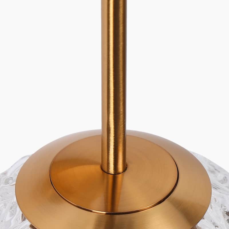 Modern LED 1-Light Gold Wall Sconce Textured Glass Bathroom Vanity Lights - W4.5" x H18"