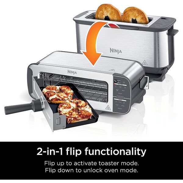 Ninja ST101 Foodi 2-in-1 Flip Toaster (Stainless Steel) - Bed Bath