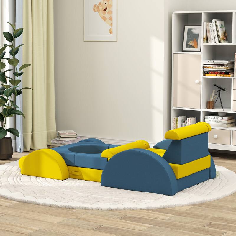 Kids Play Couch, 14 Piece Kids Couch, Child Sectional Sofa for Playing, Sitting & Sleeping, Convertible Foam Floor Cushions