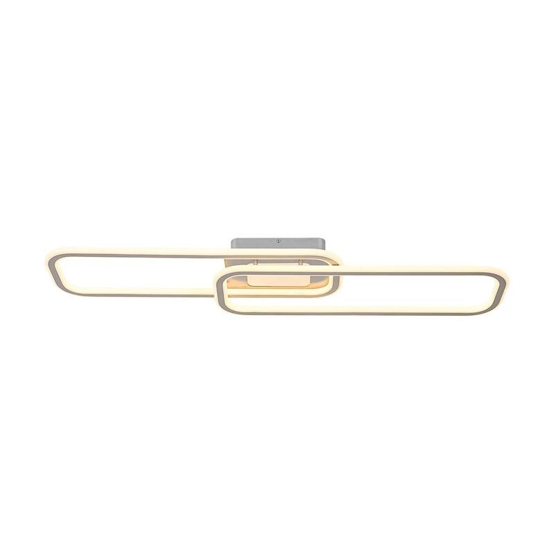 Dimmable LED Dual Oval Ring Long Semi Flush Mount Light 41in