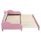 preview thumbnail 9 of 25, Modern Upholstered Princess Daybed wCrown Headboard & LED Lights, Twin to Size Extending Daybed Sofa Bed, Guest Bed