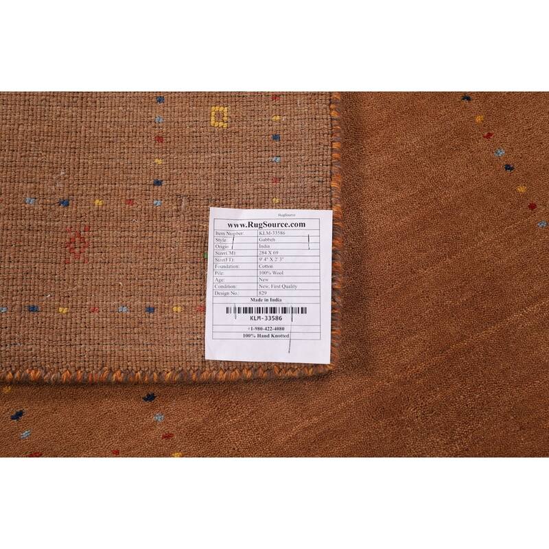 Tribal Gabbeh Oriental Runner Rug Hand-Knotted Wool Carpet - 2'3"x 9'4"