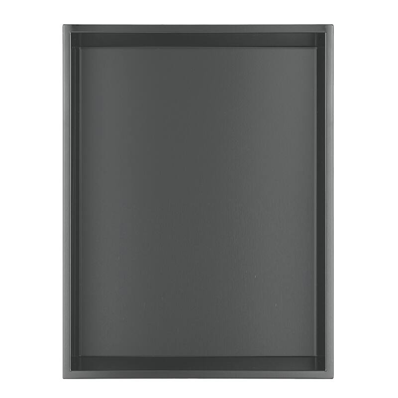 12-in x 16-in Ultra-thin Frame Recessed Stainless Steel Shower Niche Gun Metal Black
