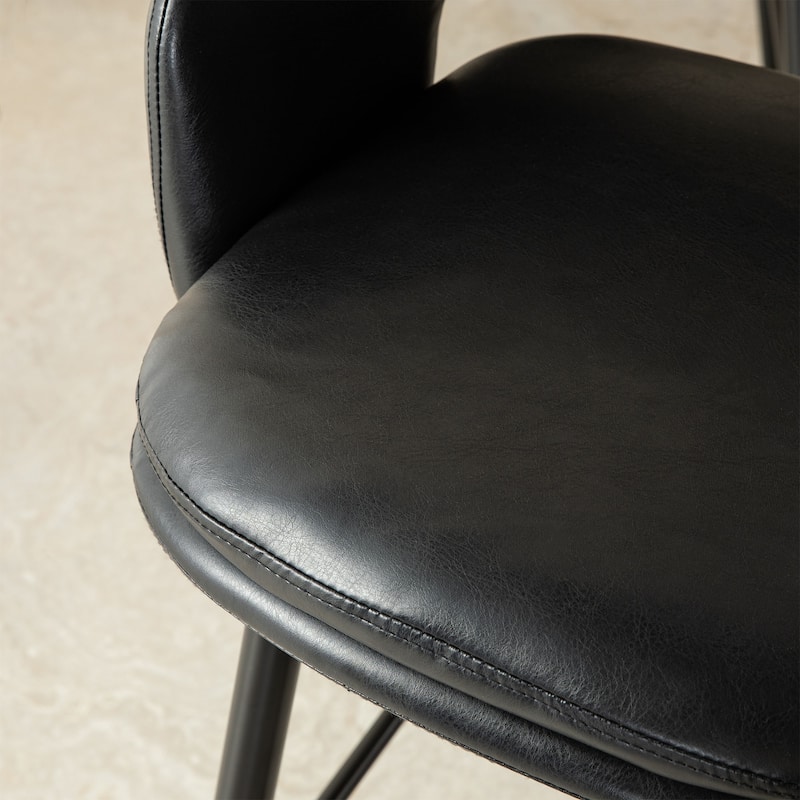Glitzhome Modern 3-Piece Adjustable Bar Table Faux Leather Stool Pub Sets