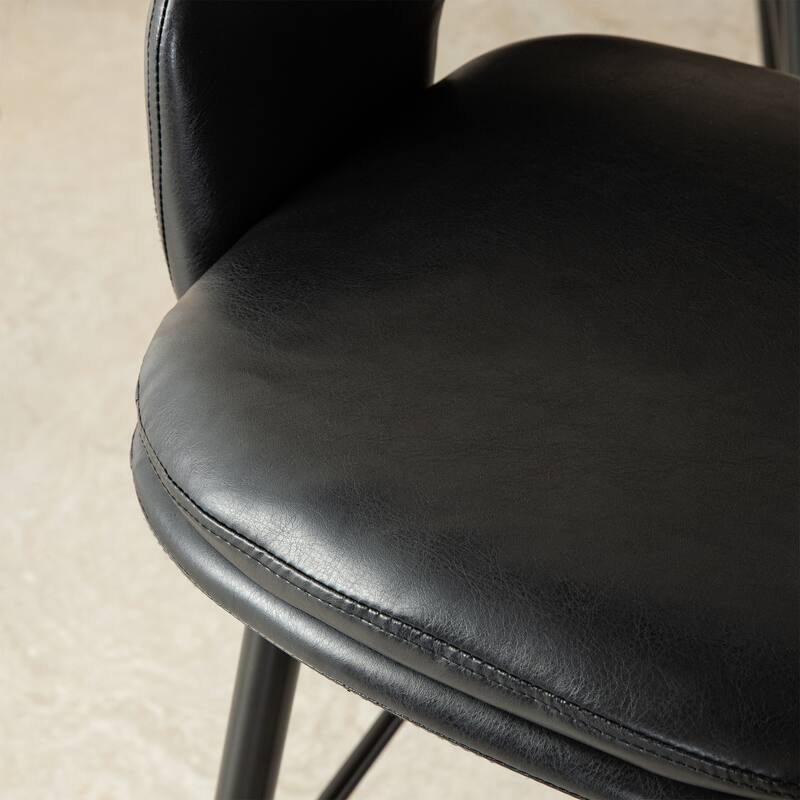 Glitzhome Set of 4 PU Leather Upholstered Swivel Counter or Bar Stools Pub/ Bar Chairs